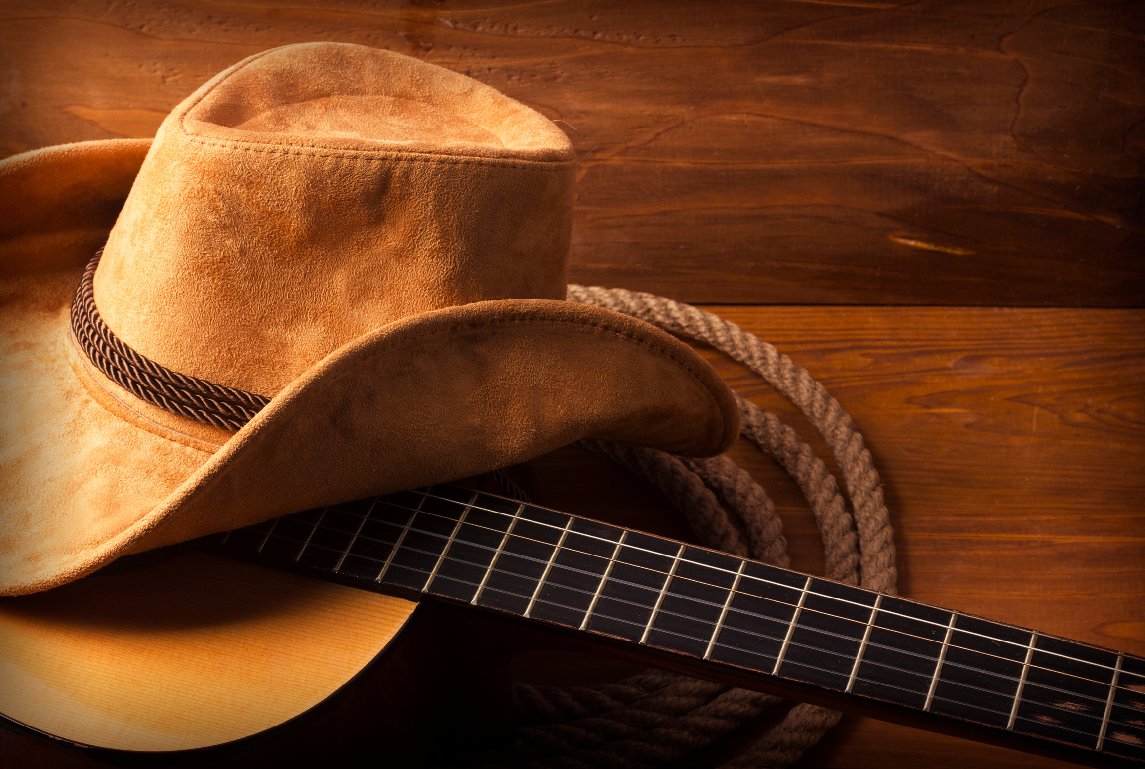 Country music background with guitar