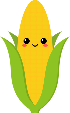 Cute Corn, Kawaii Vegetable

